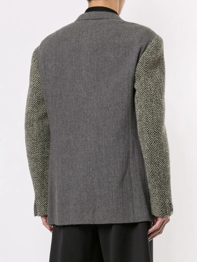 Pre-owned Yohji Yamamoto Heavy Knit Arm Blazer In Grey