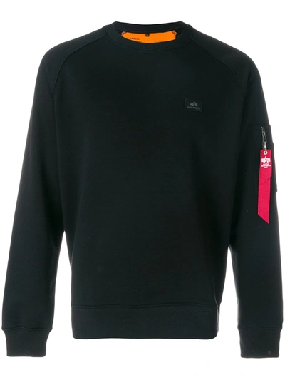 Shop Alpha Industries Logo-tag Sweatshirt In Black