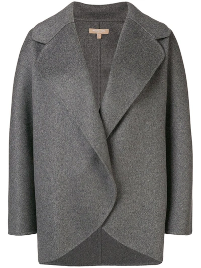 Shop Michael Kors Oversized Short Coat In Grey