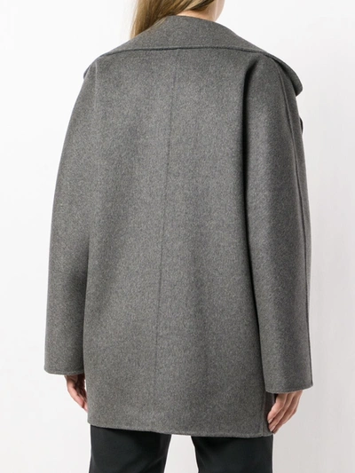 Shop Michael Kors Oversized Short Coat In Grey