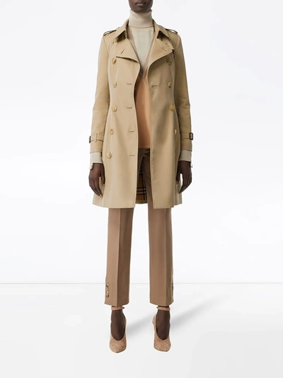 Shop Burberry Chelsea Heritage Double-breasted Trench Coat In Neutrals