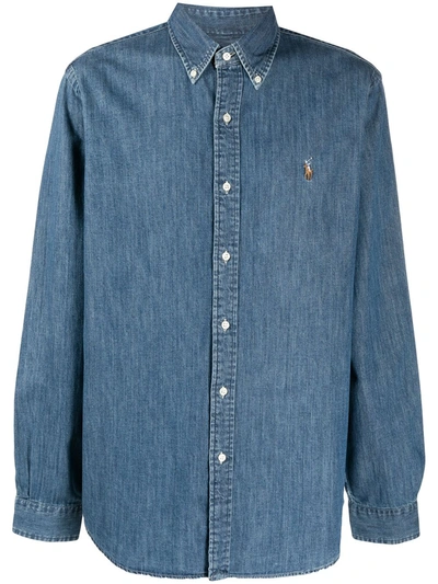 Polo Ralph Lauren Denim Sport Shirt In Blue