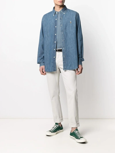 Polo Ralph Lauren Denim Sport Shirt In Blue