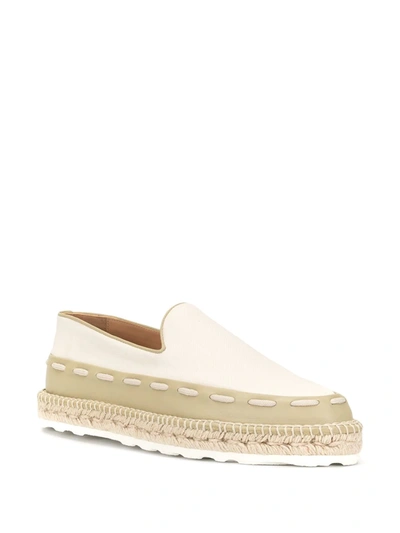 Shop Bottega Veneta Lacing Detail Espadrilles In White