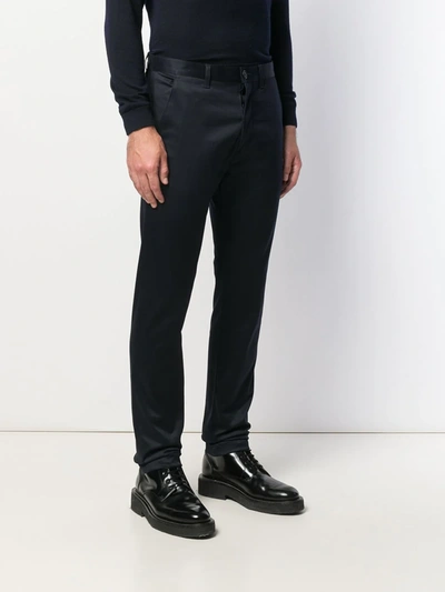 Shop Saint Laurent Slim-fit Tailored Chino Trousers In Blue
