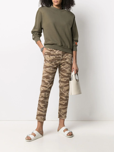 Nili Lotan Camouflage Print Cropped Trousers In Neutrals