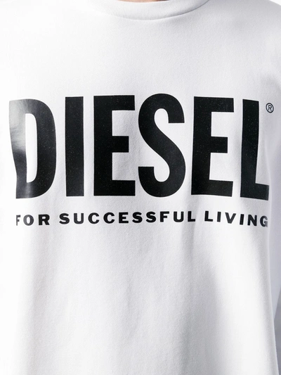 Shop Diesel Logo Print Jumper In White