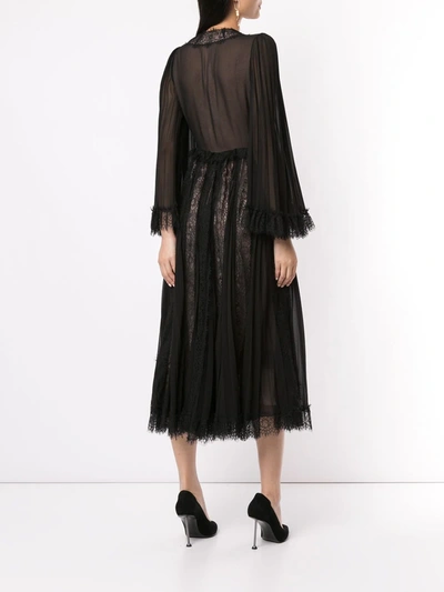 Shop Giambattista Valli Flared Silk Dress In Black