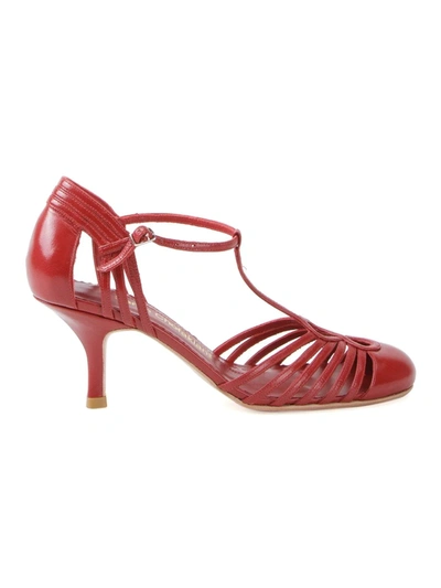 Shop Sarah Chofakian Strappy Pumps In Red