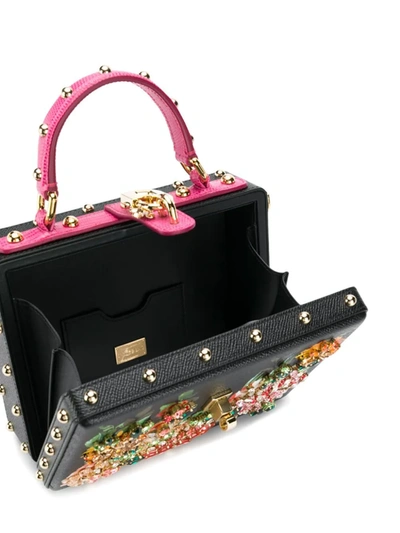 Shop Dolce & Gabbana Dolce Box Embellished Top-handle Bag In Black