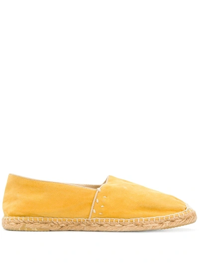 Pre-owned Gucci 1990s Suede Espadrilles In Yellow