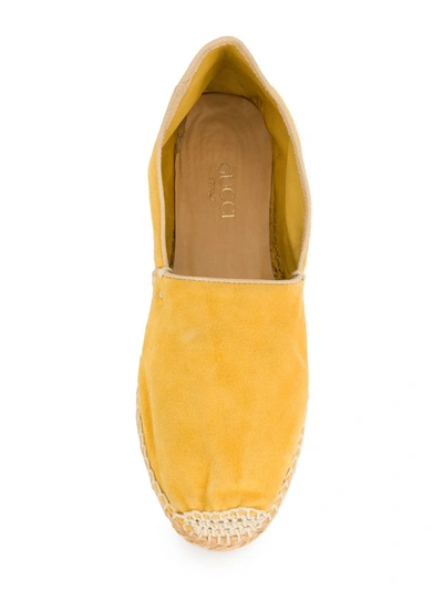 Pre-owned Gucci 1990s Suede Espadrilles In Yellow