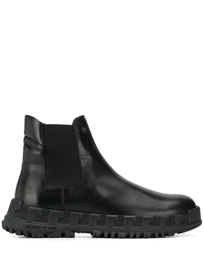 Shop Versace Greca Rhegis Boots In Black