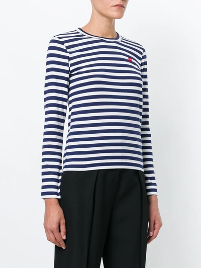 Comme Des Garçons Play Long Sleeved T-shirt In White