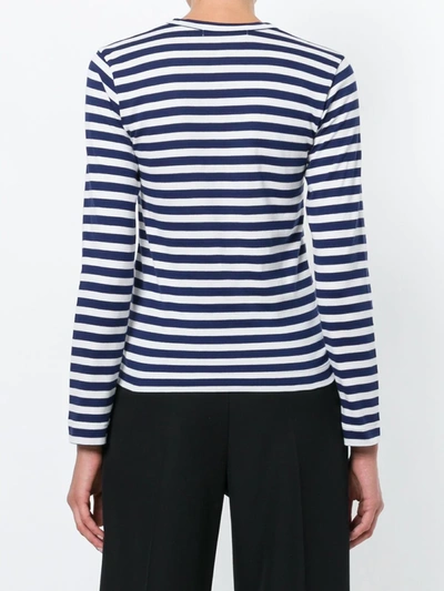 Comme Des Garçons Play Long Sleeved T-shirt In White