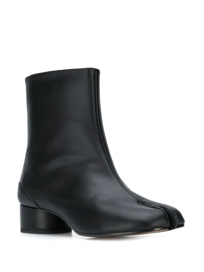 Shop Maison Margiela Tabi 30mm Leather Ankle Boots In Black