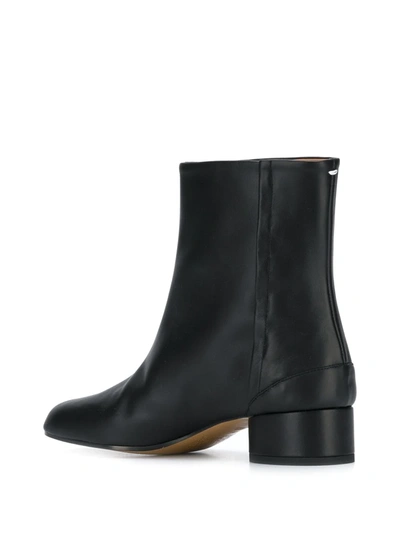 Maison Margiela Tabi 30mm Leather Ankle Boots In Black