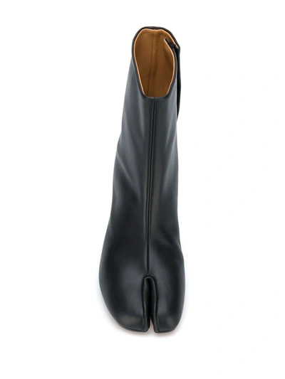Maison Margiela Tabi 30mm Leather Ankle Boots In Black