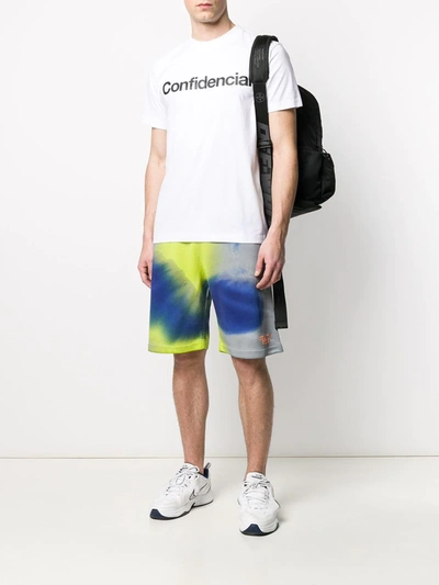 Shop Marcelo Burlon County Of Milan Tie-dye Logo Track Shorts In Green