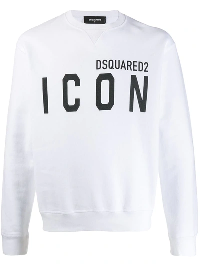 Shop Dsquared2 Icon Crew Neck Sweatshirt In White