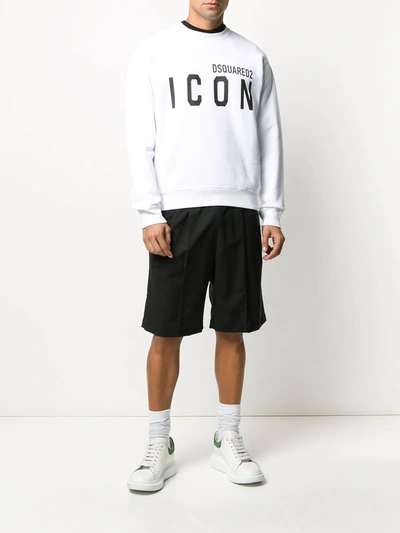 Shop Dsquared2 Icon Crew Neck Sweatshirt In White