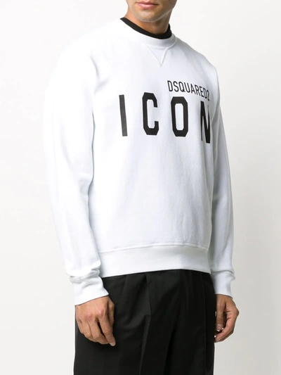 Shop Dsquared2 Icon Crew Neck Sweatshirt In White