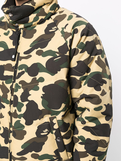 Shop A Bathing Ape Camouflage-print Zip-up Padded Jacket In Gelb