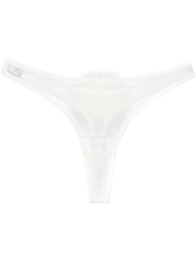 Shop Gilda & Pearl Diana Georgette Pompom Thong In White