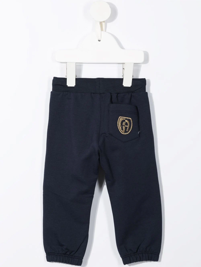 Aigner Logo-print Drawstring Trousers In Blue