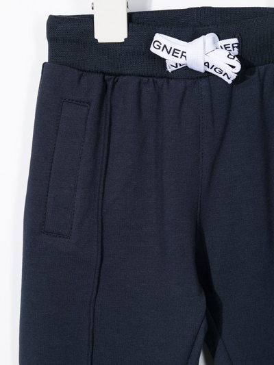 Shop Aigner Logo-print Drawstring Trousers In Blue
