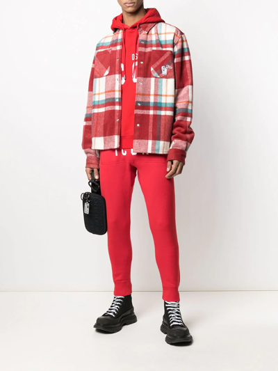 Shop Dsquared2 Icon Logo Print Hoodie In Red