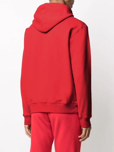 Shop Dsquared2 Icon Logo Print Hoodie In Red