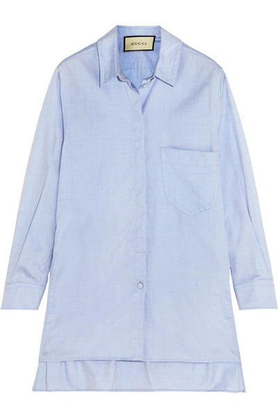 Gucci Washed Oxford Shirt In Blue, Oxford Blue