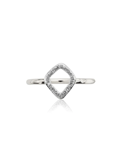 Monica Vinader Riva Mini Kite Sterling Silver And Diamond Stacking Ring In Silver