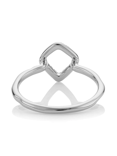 Shop Monica Vinader Riva Mini Kite Stacking Diamond Ring In Silver