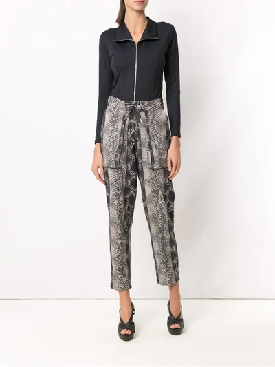 Amir Slama Zip Bodysuit In Black