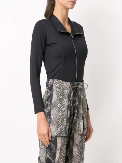Amir Slama Zip Bodysuit In Black