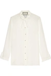 GUCCI Pussy-bow silk crepe de chine shirt