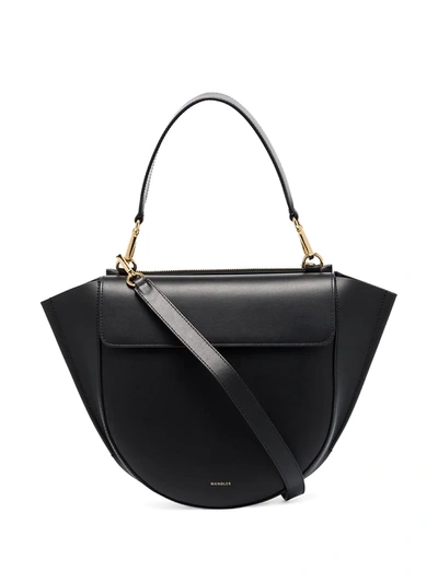 Wandler Hortensia Mini Smooth Leather Shoulder Bag In Black