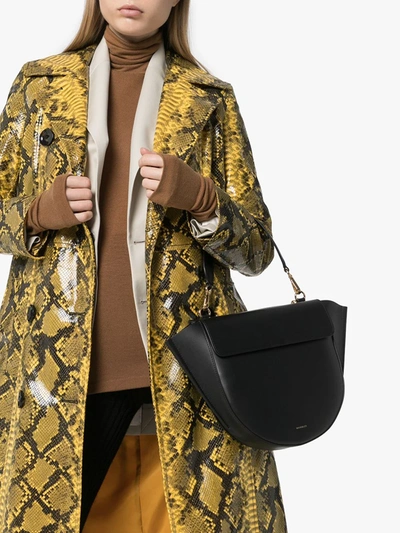 Wandler Hortensia Mini Smooth Leather Shoulder Bag In Black