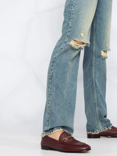 Shop Gucci Distressed-effect Straight-leg Jeans In Blue