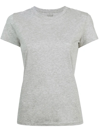 Shop Vince Mélange-effect Cotton T-shirt In Grey