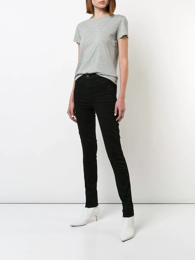 Vince Essential Crewneck Pima Cotton T-shirt In Grey