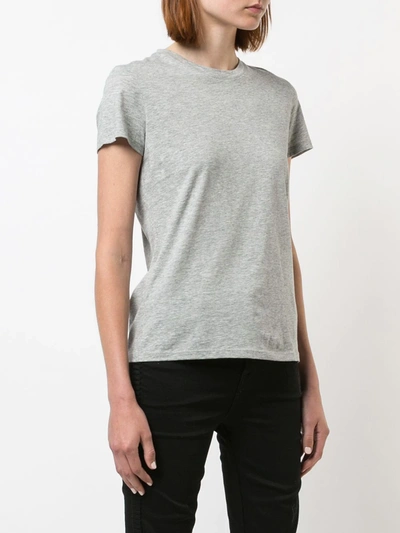 Shop Vince Mélange-effect Cotton T-shirt In Grey