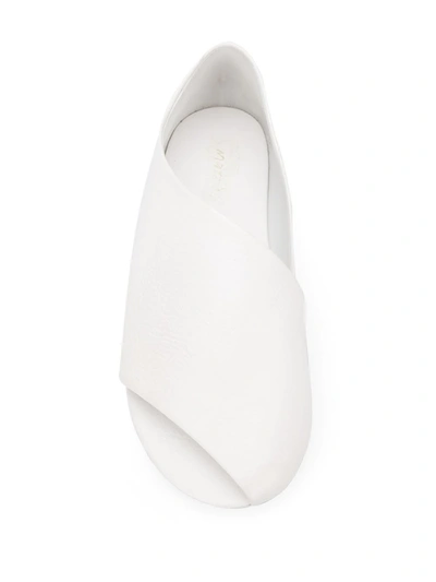 Shop Marsèll Open Toe Wrap Over Loafers In White