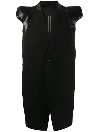 Shop Rick Owens Structured-shoulder Short-sleeved Jacket In Black