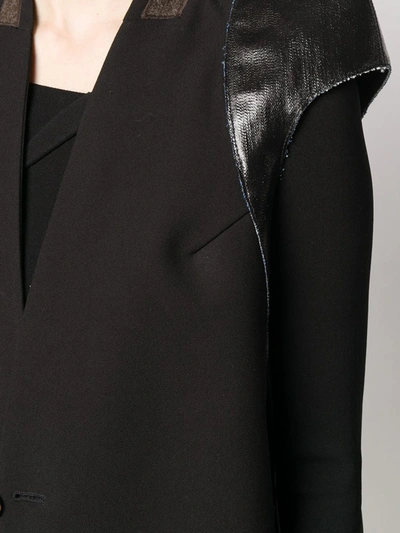 Shop Rick Owens Structured-shoulder Short-sleeved Jacket In Black