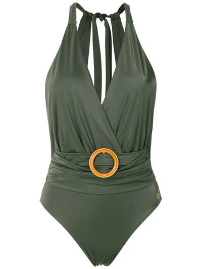 Shop Brigitte Buckled Swimsuit In Green