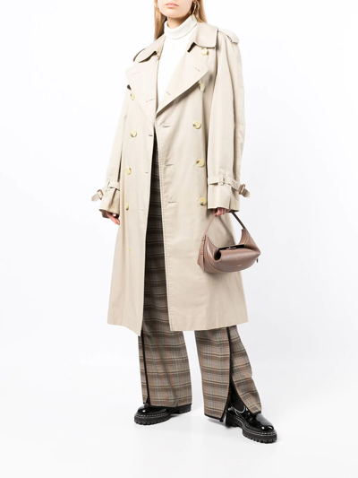 Pre-owned Burberry 1990s Double-breasted Trench Coat In Brown