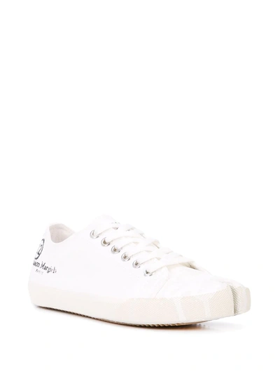 Maison Margiela Tabi Logo Canvas Low-top Sneakers In White